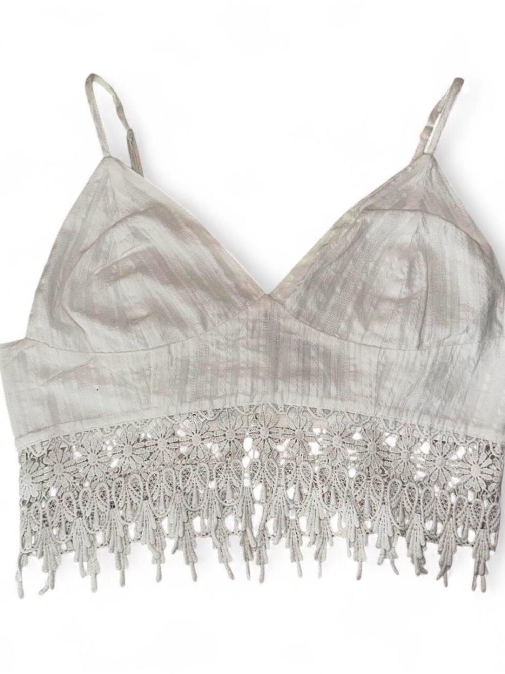 Y2K Coquette Forever 21 Cotton Women’s Lace-Trim Bralette White Lace Eyelet